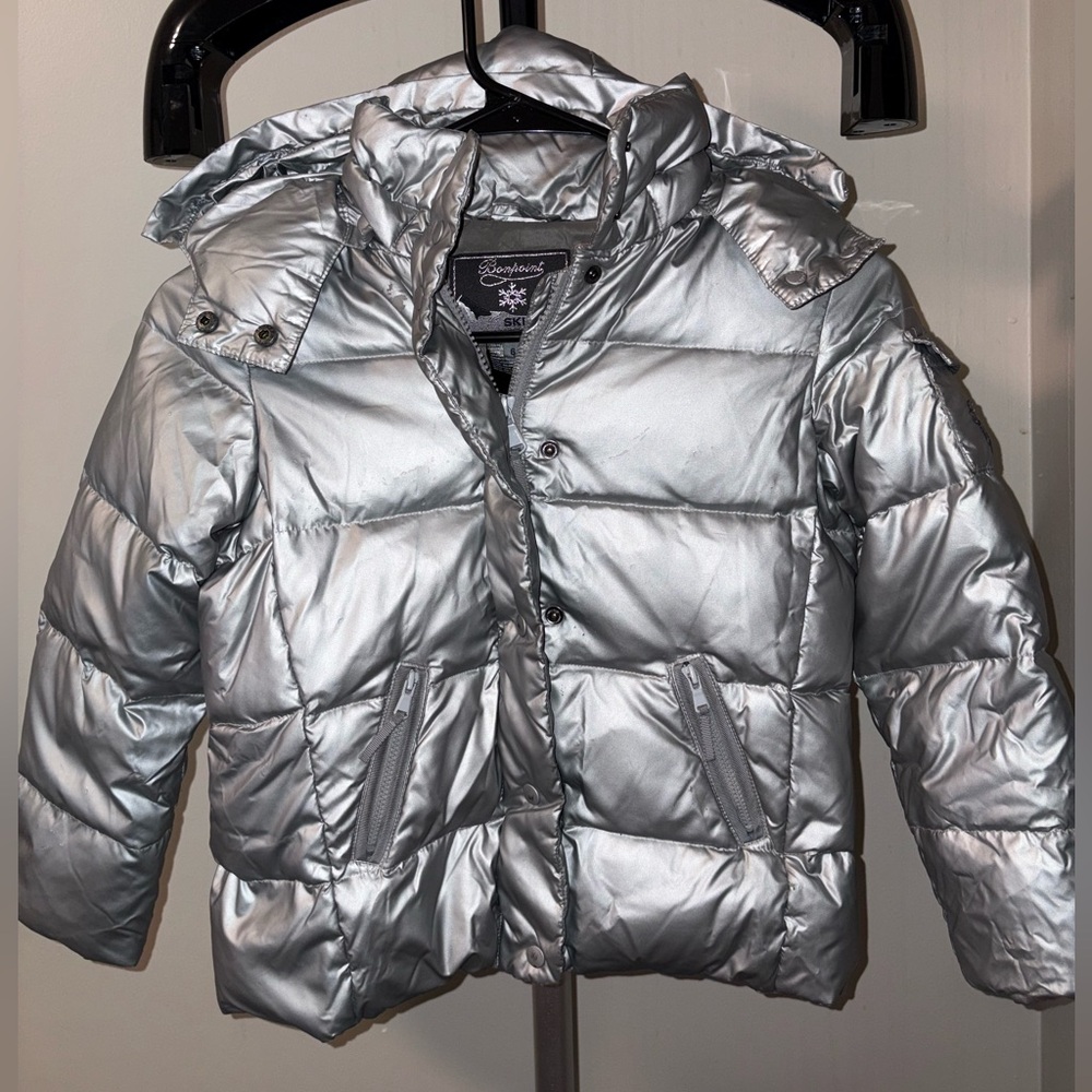 Bonpoint Kids Silver Puffer Jacket